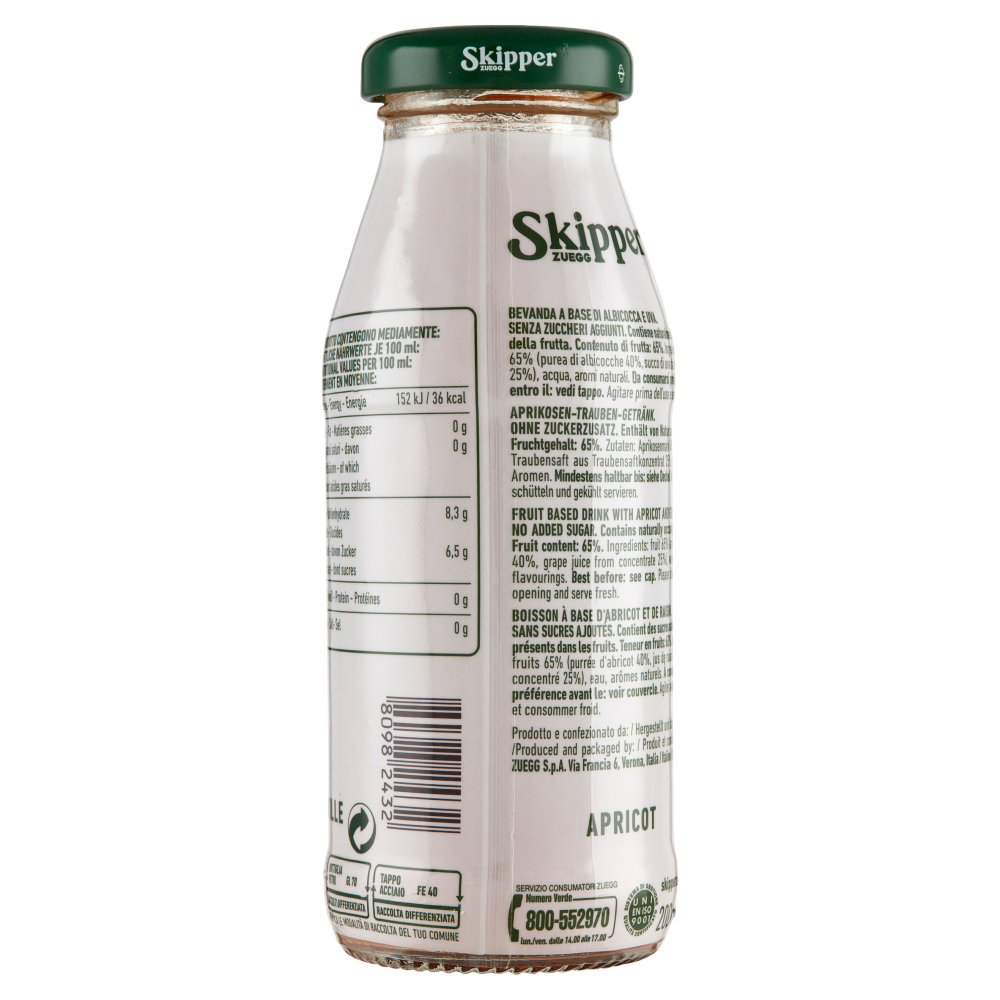 Zuegg Skipper Albicocca Senza zuccheri aggiunti* 200 ml