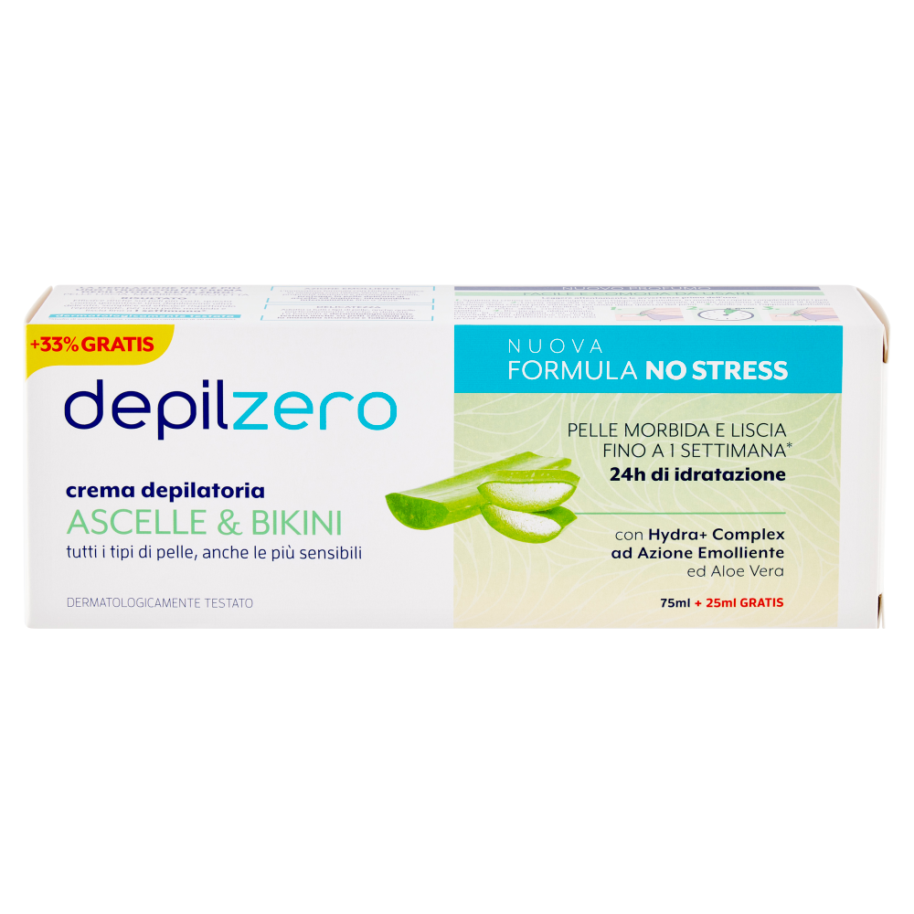 depilzero crema depilatoria Ascelle & Bikini 75 ml + 25 ml Gratis