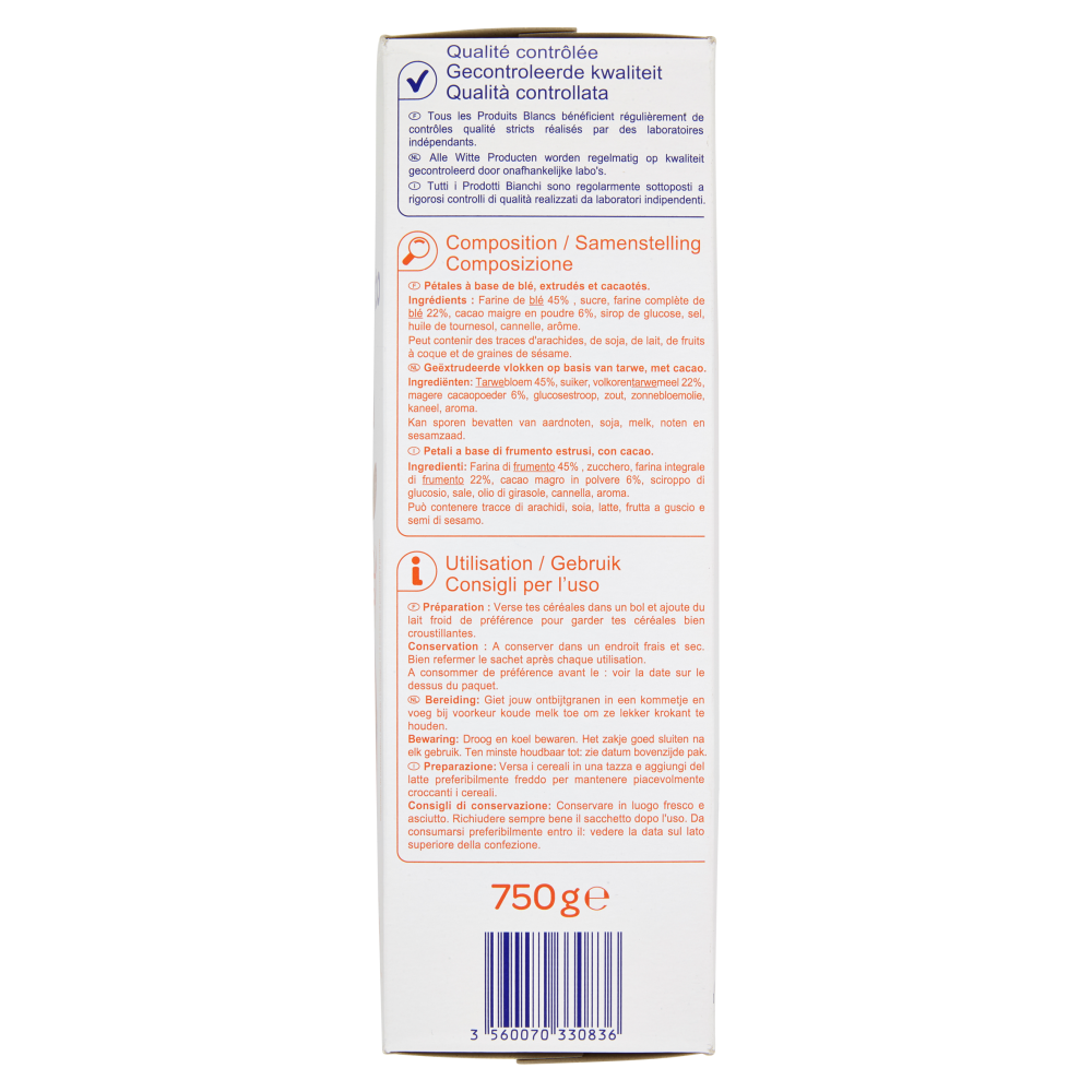 Petali di frumento gusto cioccolato 750 g