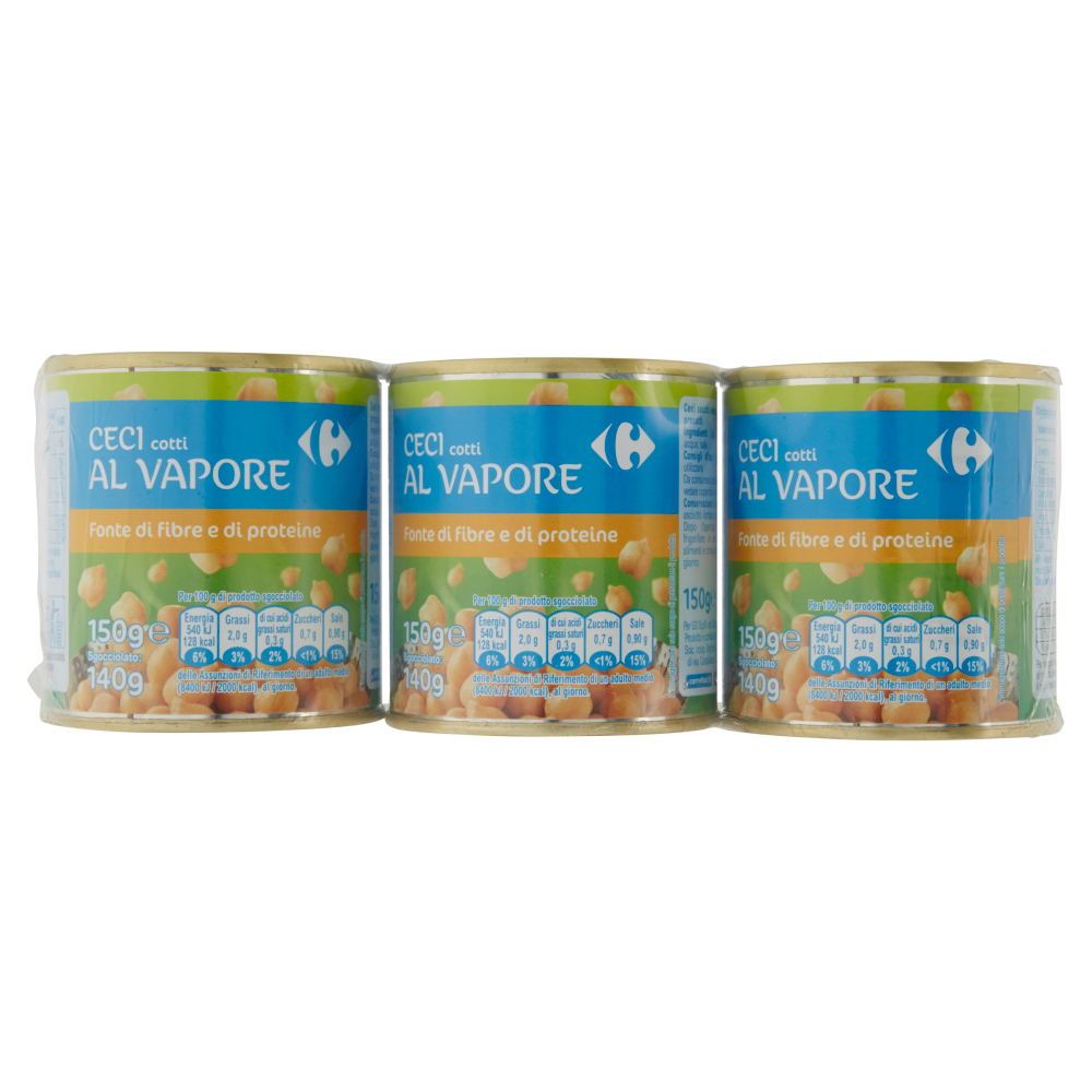 Carrefour Ceci cotti al Vapore 3 x 150 g