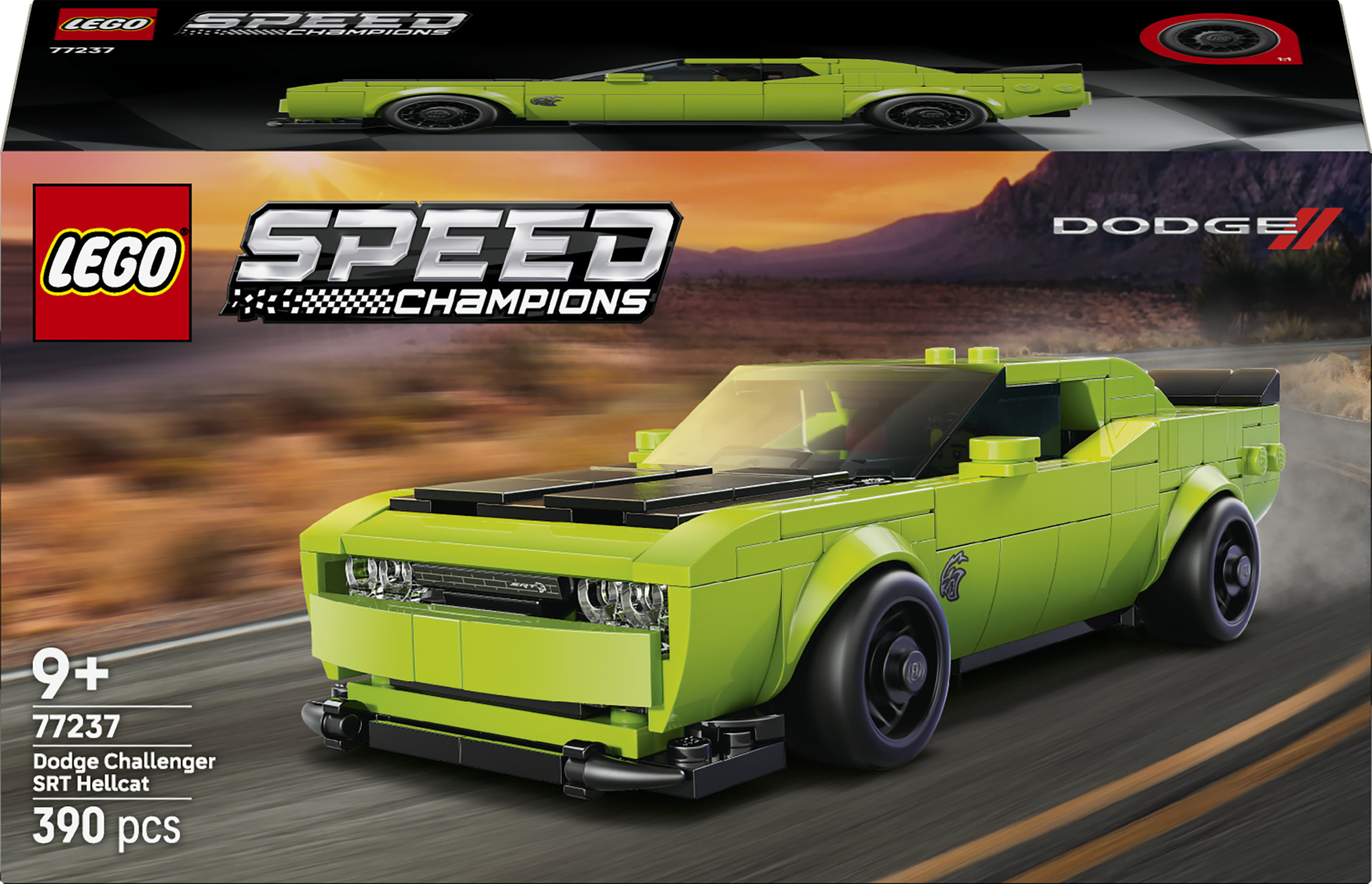 LEGO Speed Champions 77237 Sports Car Dodge Challenger SRT Hellcat, Macchina Giocattolo da Gioco e Esposizione, Regalo da 9+