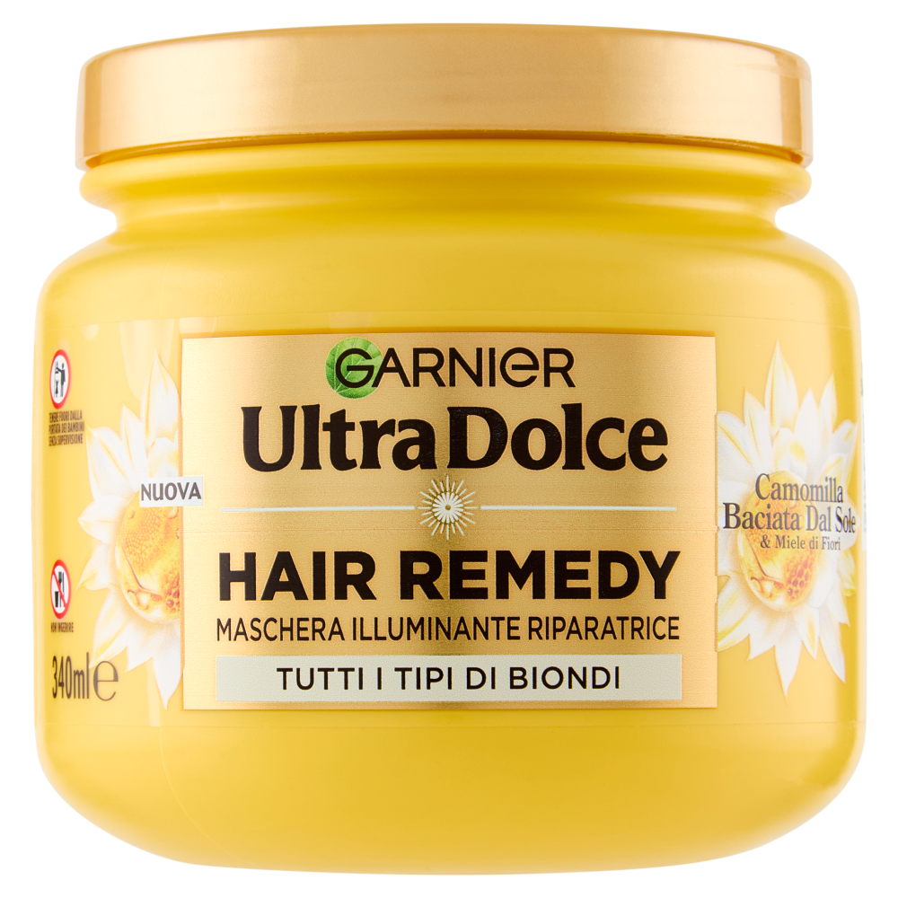 Garnier Ultra Dolce Hair Remedy Maschera Illuminante Riparatrice, per Capelli Biondi, 340 ml