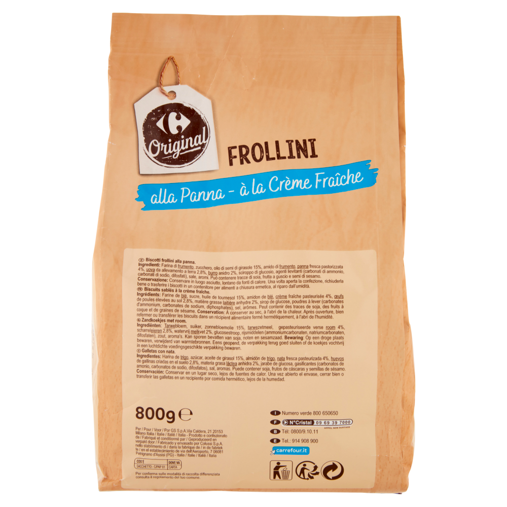 Carrefour Original Frollini alla Panna 800 g