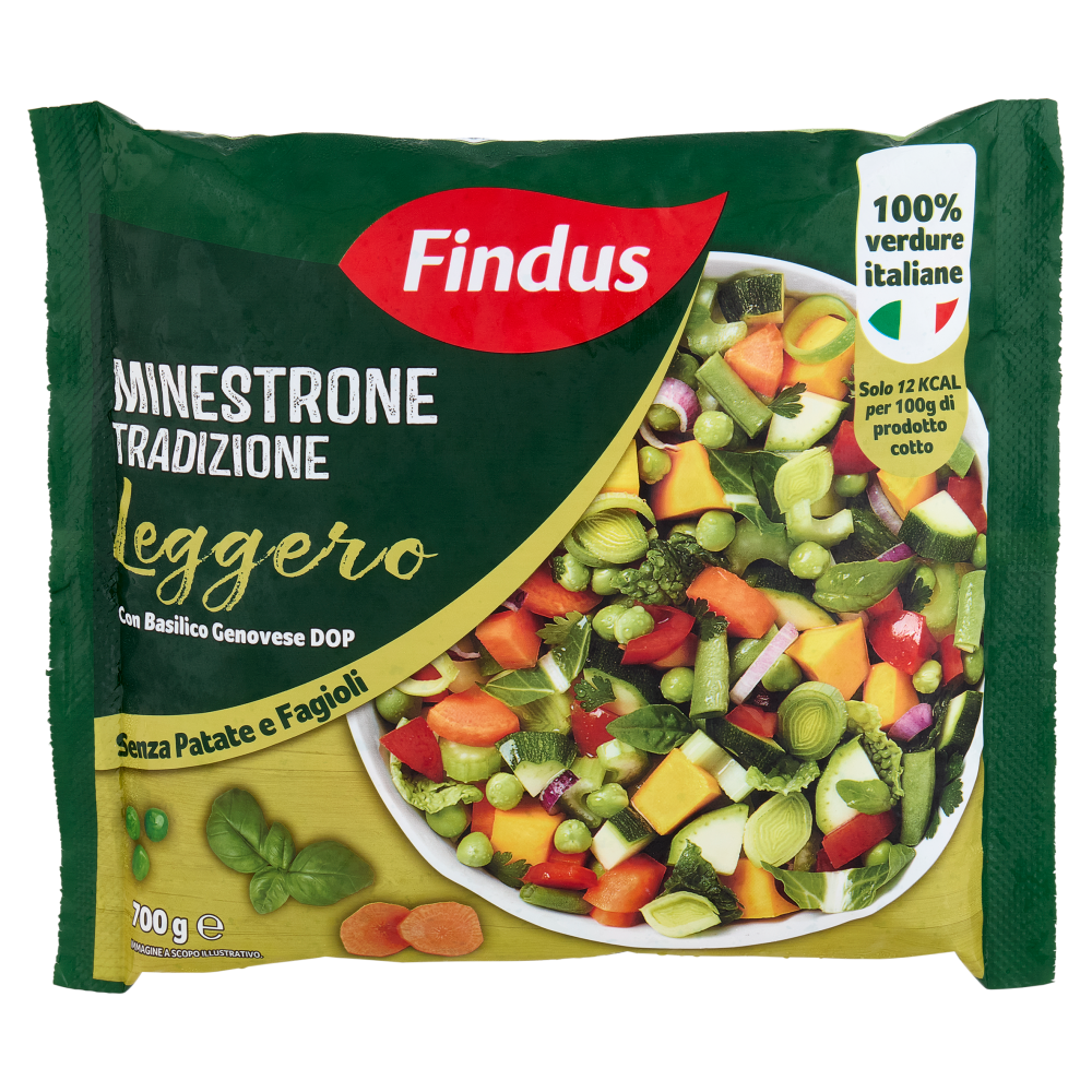 Findus Minestrone Tradizione Leggero con Basilico Genovese DOP 700 g