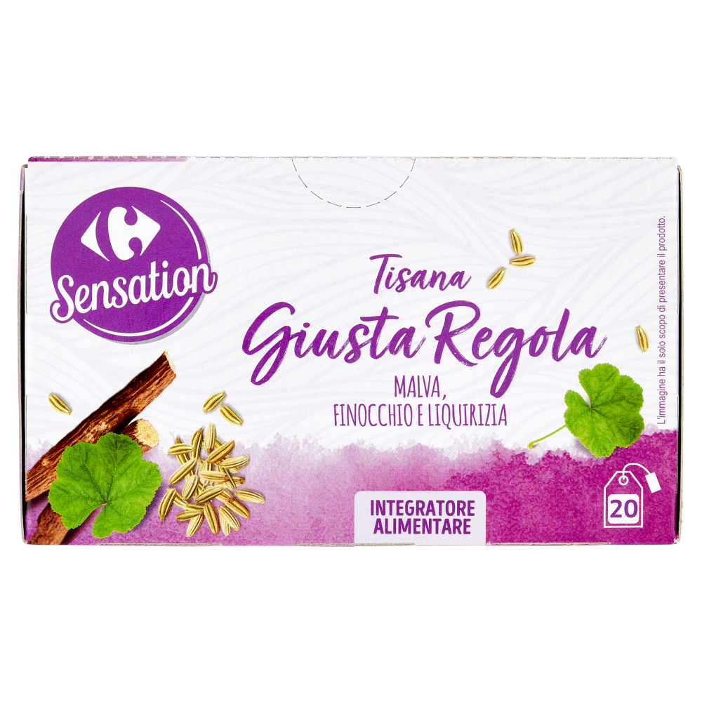 Carrefour Sensation Tisana Giusta Regola Malva, Finocchio e Liquirizia filtri 20 x 2 g