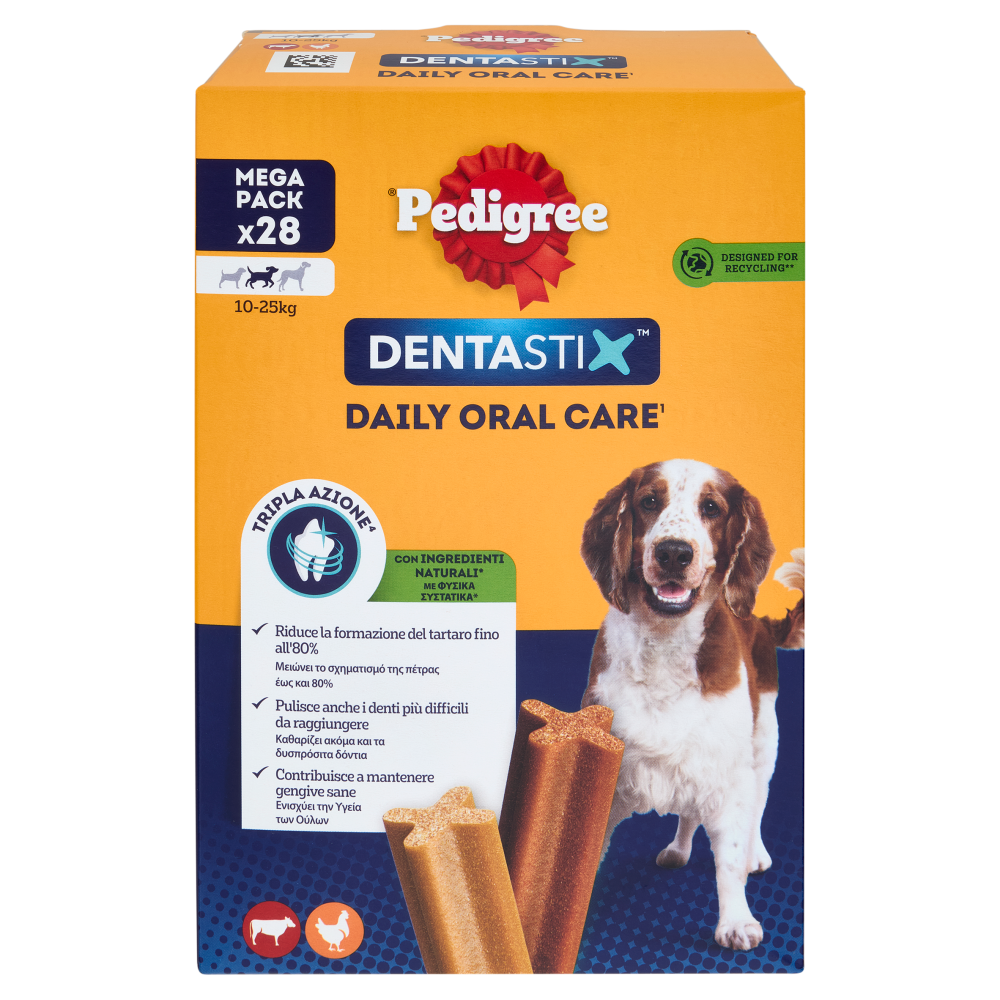 Pedigree Dentastix Snack per igiene orale Cane Medio 28 Pezzi 720 g