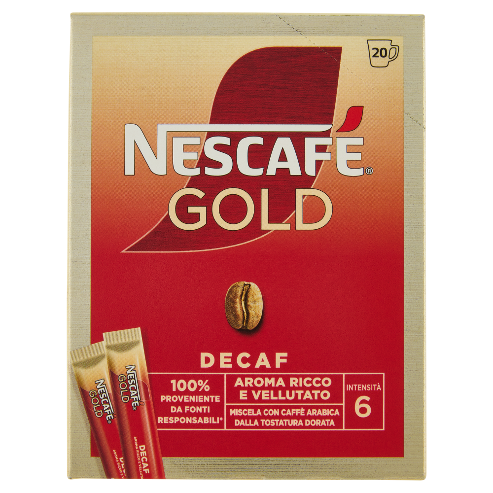 NESCAFÉ Gold Decaf Caffè Solubile Decaffeinato 20 Bustine 34g
