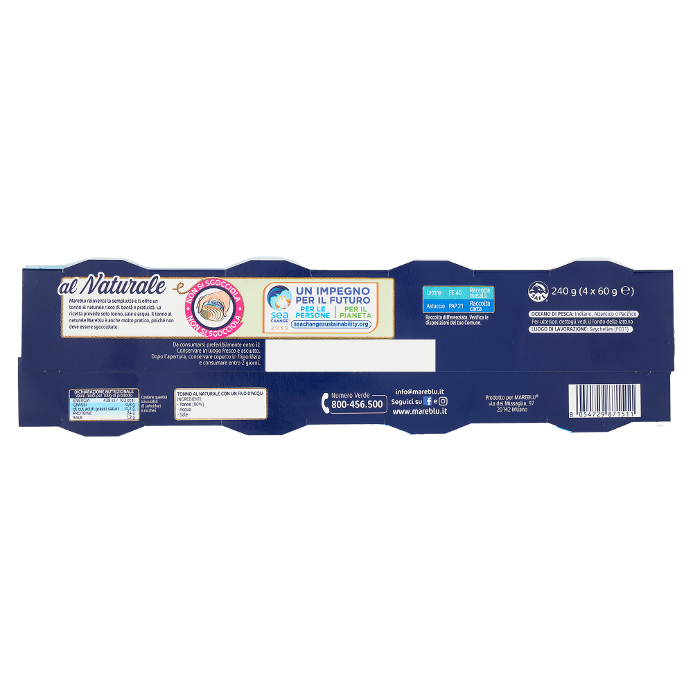 Mareblu Tonno al Naturale 4 x 60 g