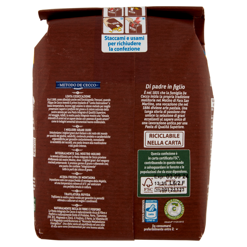 De Cecco Integrale Fusilli n° 34 500 g