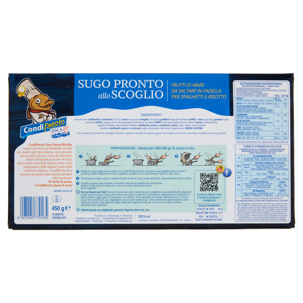 Esca Condipresto Sugo Pronto allo Scoglio 450 g