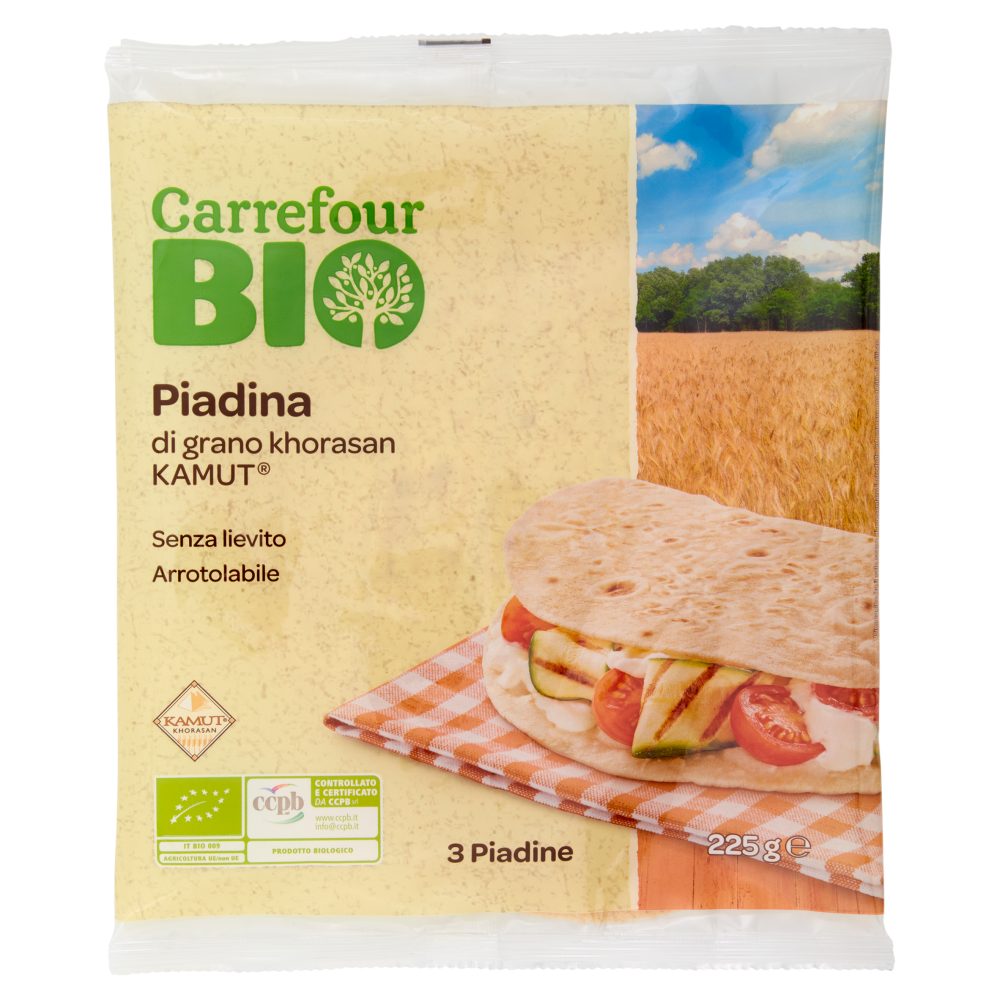 Carrefour Bio Piadina di grano khorasan Kamut 3 x 75 g