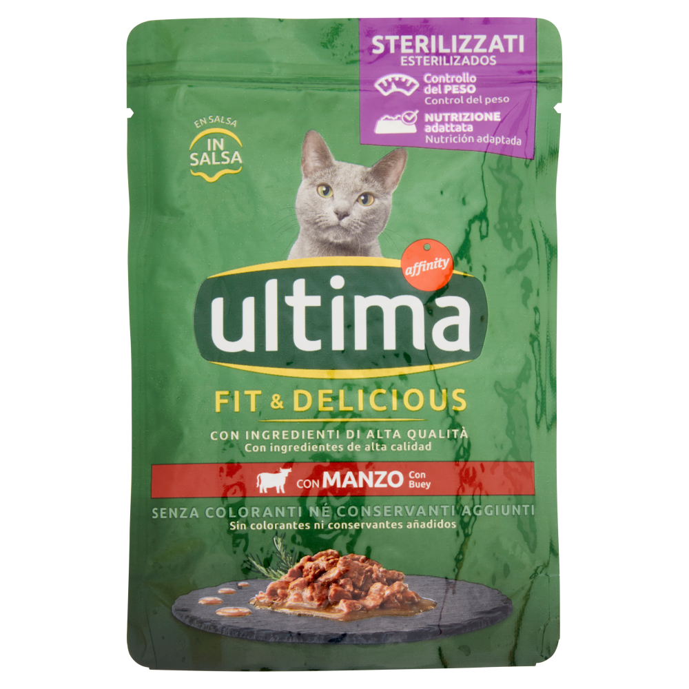 ultima Cat Sterilizzati Fit & Delicious con Manzo in Salsa 85 g