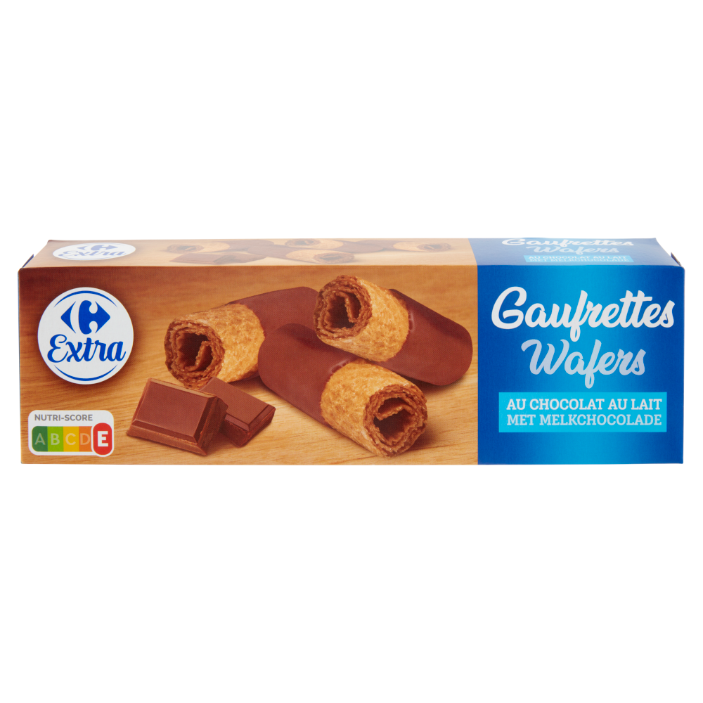 Carrefour Extra Gaufrettes Wafers au Chocolat au Lait 125 g