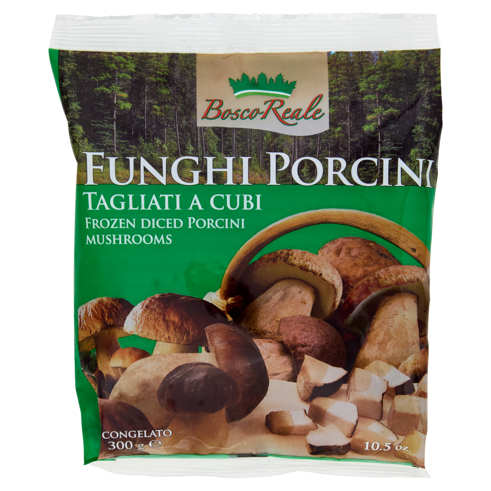 Bosco Reale Funghi Porcini Tagliati a Cubi Congelati 300 g
