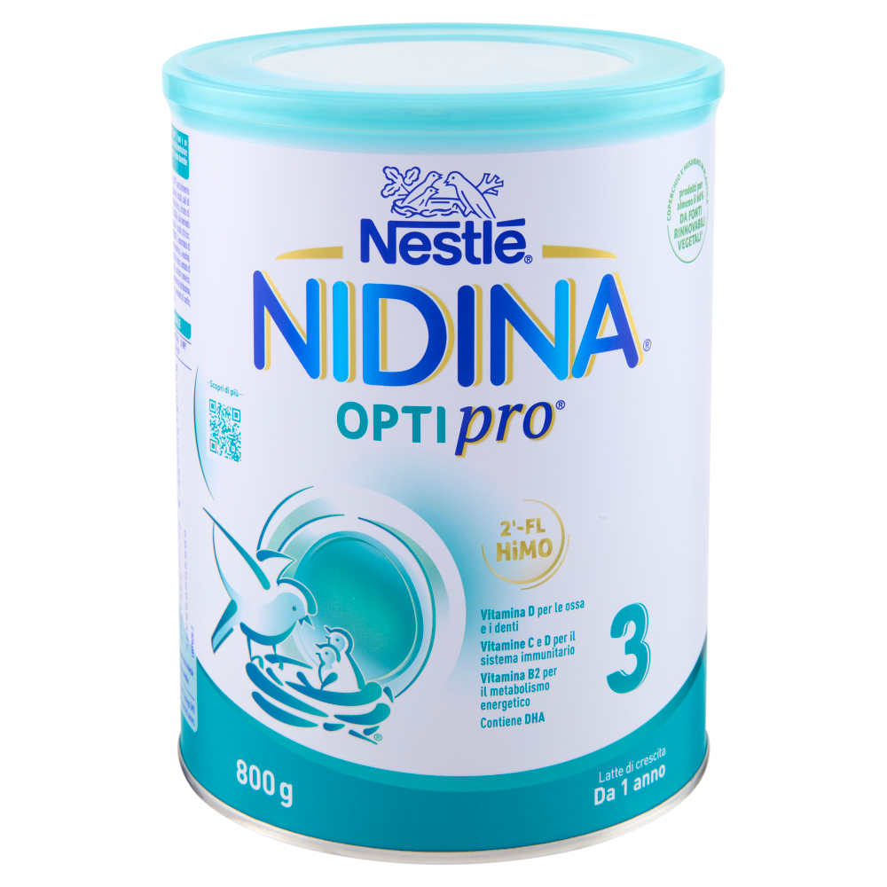 NESTLÉ NIDINA Optipro 3 Latte di crescita in polvere per bambini da 1 anno Latta 800g