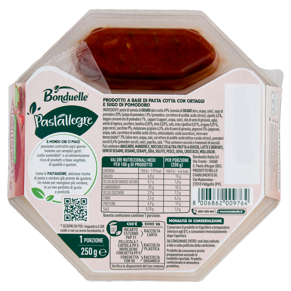 Bonduelle Pastallegre Gnocchetti con Zucchine e Melanzane 250 g