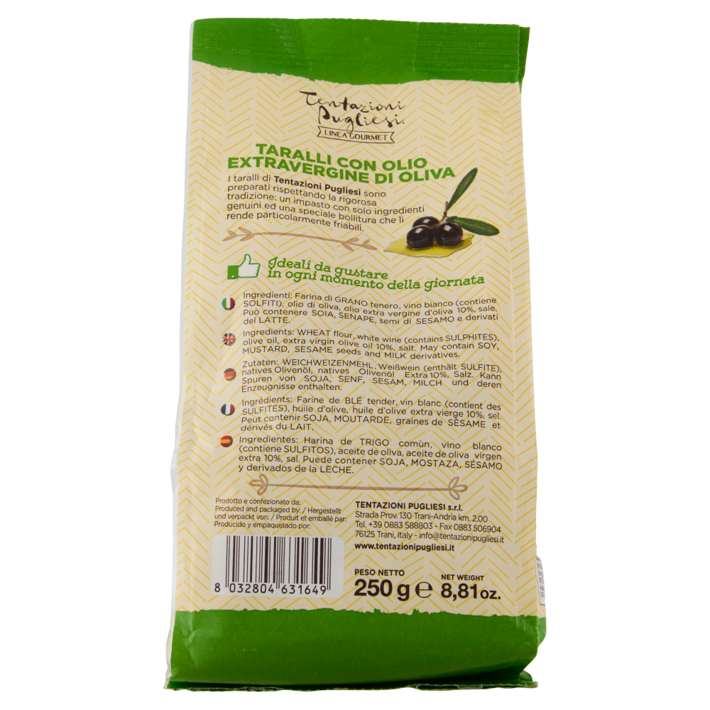 Tentazioni Pugliesi Linea Gourmet Taralli con Olio Extravergine di Oliva 250 g
