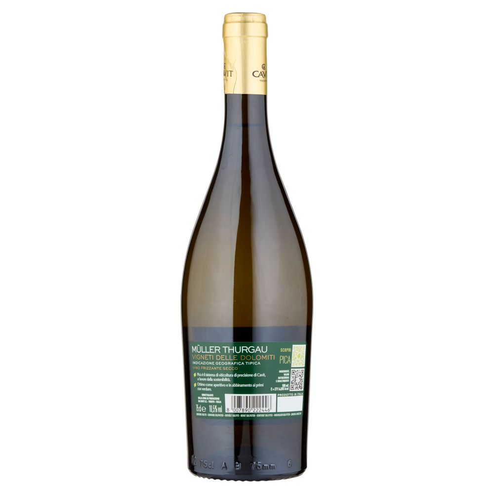 Cavit i Mastri Vernacoli Müller Thurgau Vigneti delle Dolomiti IGT Vino Frizzante Secco 75 cl