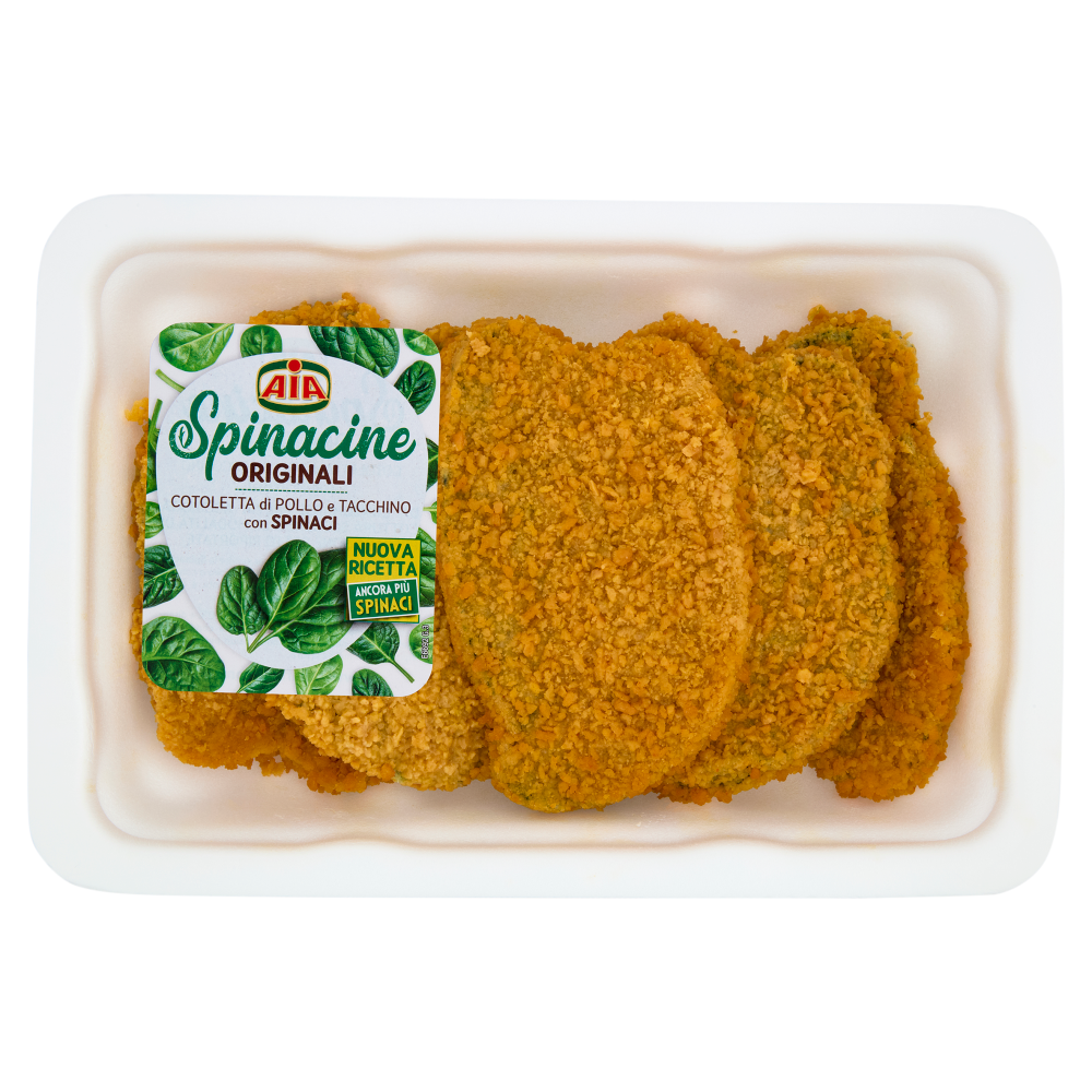 Aia Spinacine Originali Cotoletta di Pollo e Tacchino con Spinaci 0,500 kg