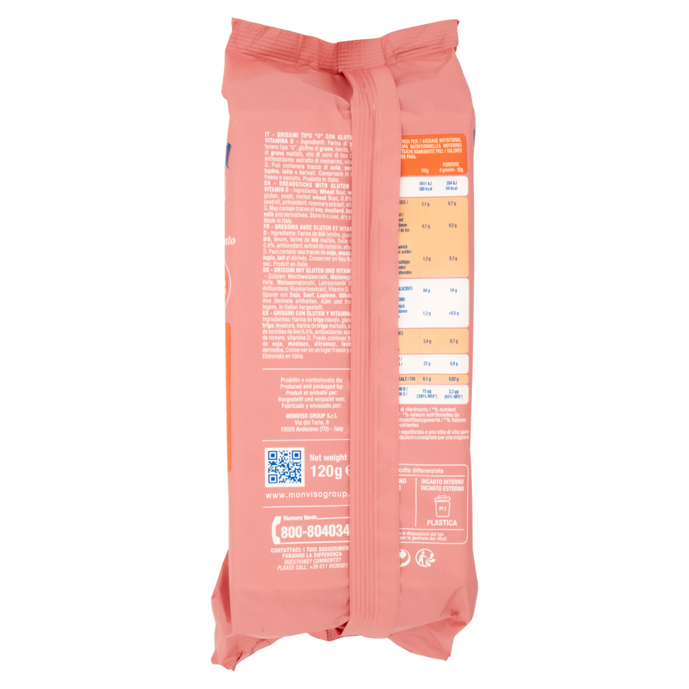 Monviso èsenza Iposodico Grissini 120 g
