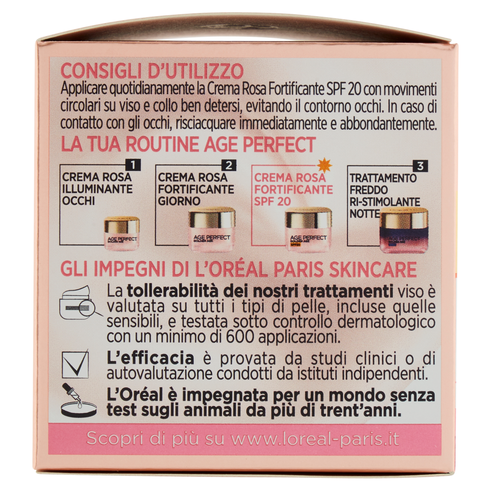 L'Oréal Paris Crema Viso Giorno Anti-età Age Perfect Golden Age, con SPF 20, 50 ml