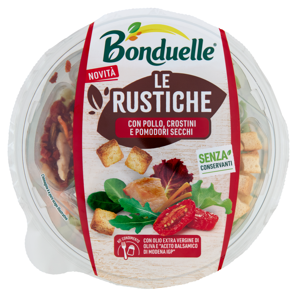 Bonduelle Le Rustiche con Pollo, Crostini e Pomodori Secchi 140 g