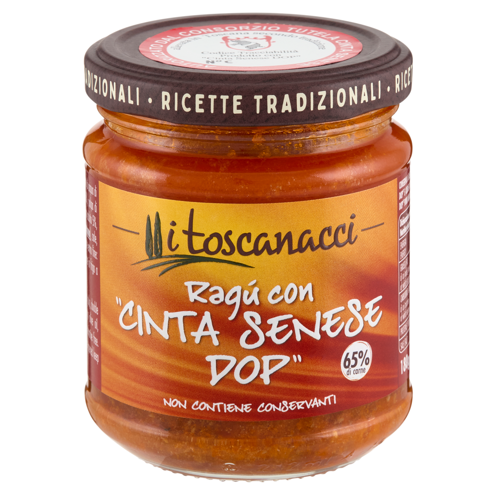 i toscanacci Rag&ugrave; con "Cinta Senese DOP" 180 g