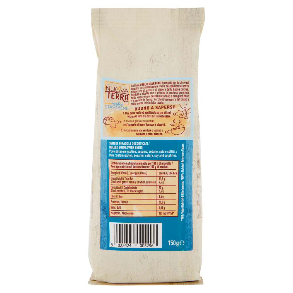 Nuova Terra voglio Star Bene Semi di Girasole 150 g