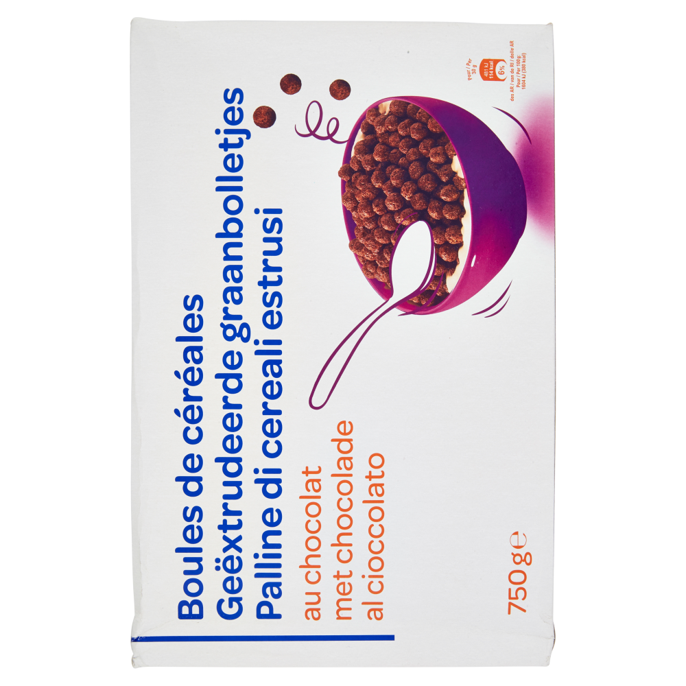 Palline di cereali estrusi al cioccolato 750 g