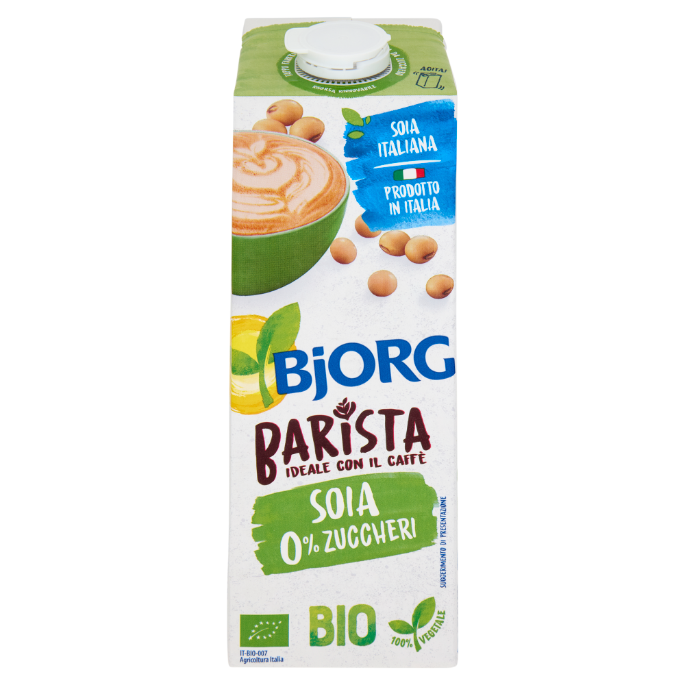 BJORG Soia Barista Bevanda Vegetale Biologica, Senza Zuccheri Aggiunti, Prodotto in Italia, 1L