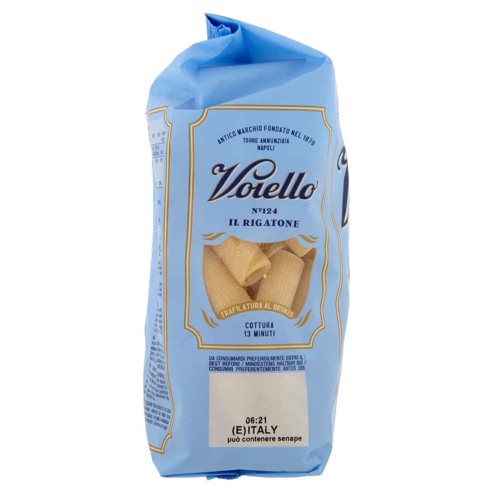 Voiello Pasta Il Rigatone N°124 grani 100% italiani Trafilata bronzo 500g