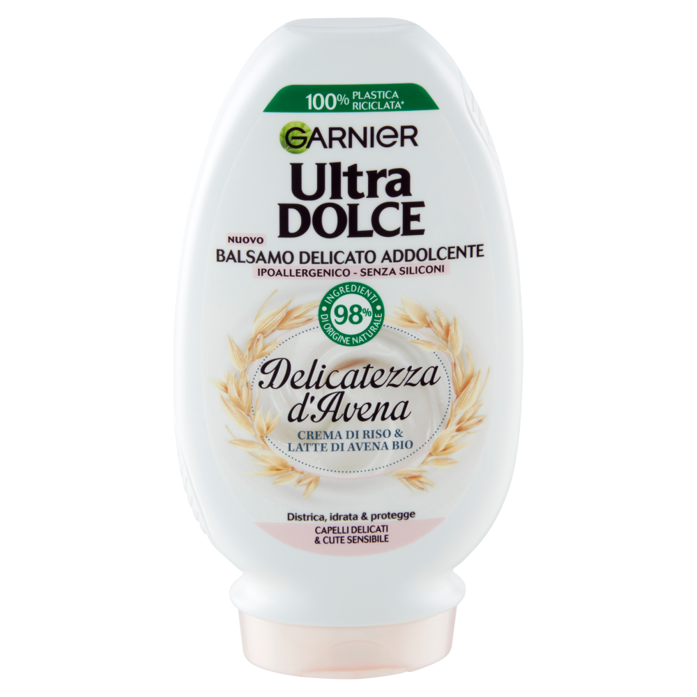Garnier Ultra Dolce Balsamo Delicatezza D'Avena per capelli delicati, senza parabeni, 200 ml