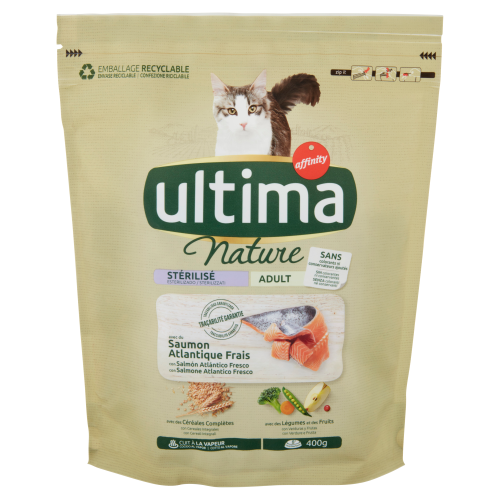ultima Cat Nature Sterilizzati Adult con Salmone Atlantico Fresco 400 g