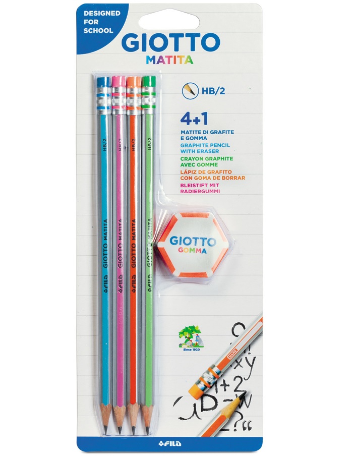 Giotto 233500 matita di grafite HB 4 pz