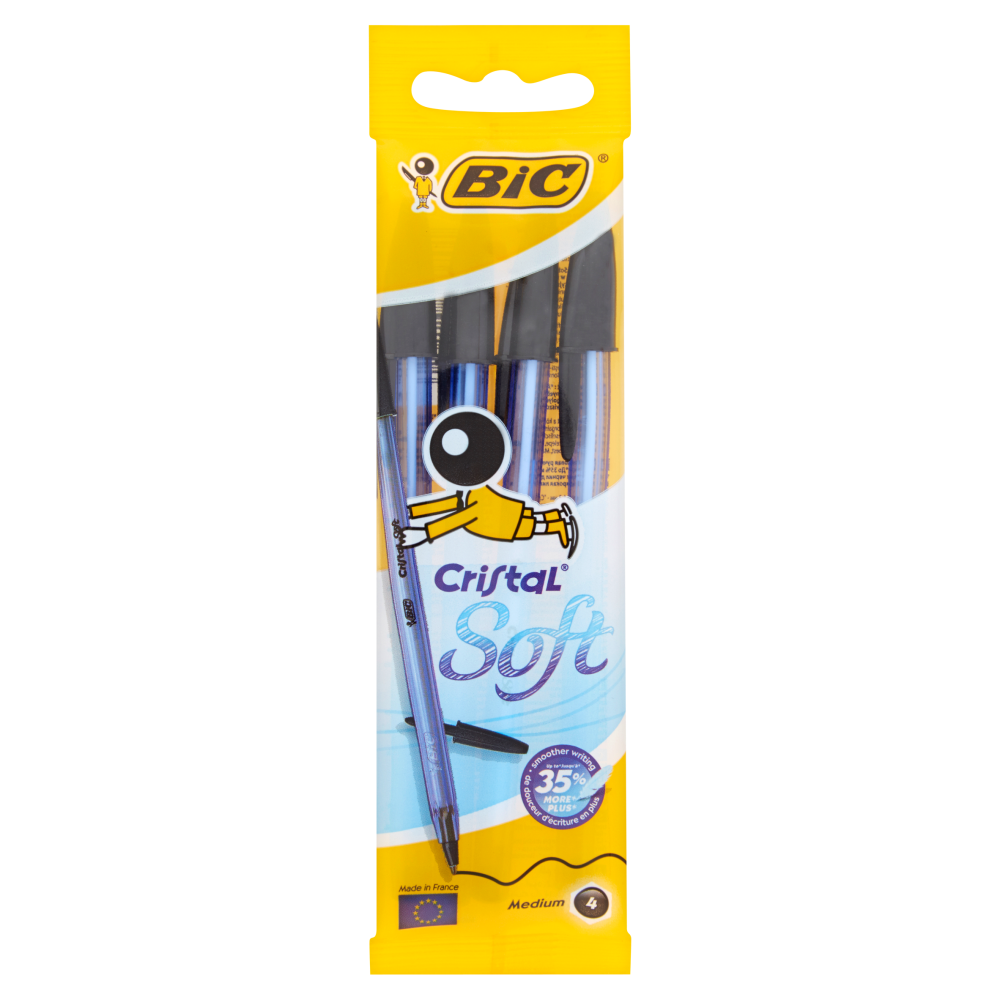 Bic Cristal soft medium 4 penne nere