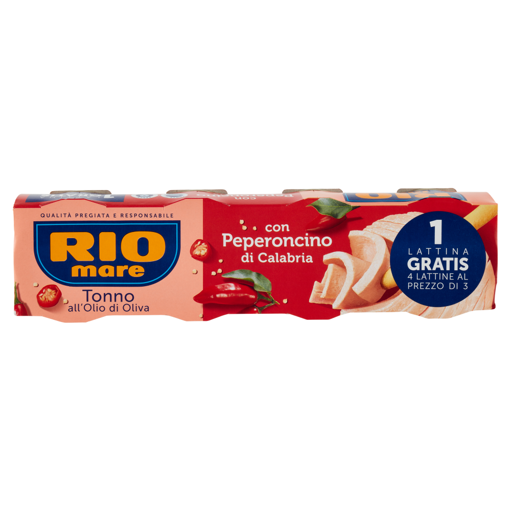Rio mare Tonno all'Olio di Oliva con Peperoncino di Calabria 4 x 80 g