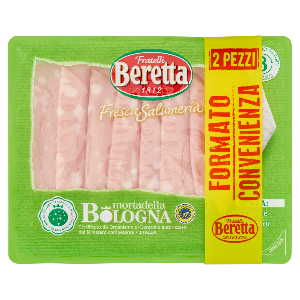 Fratelli Beretta Fresca Salumeria Mortadella Bologna IGP 2 x 110 g