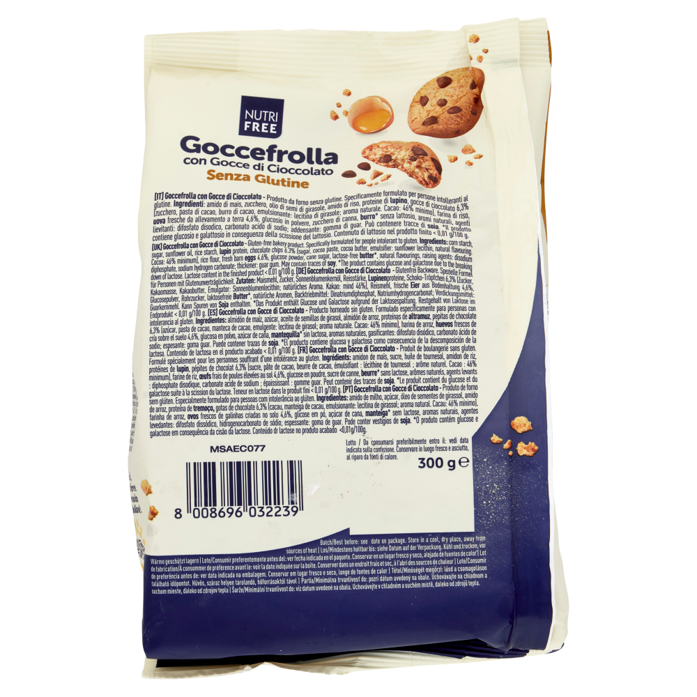 Nutrifree Gocce3frolla con Gocce di Cioccolato Senza Glutine 300 g