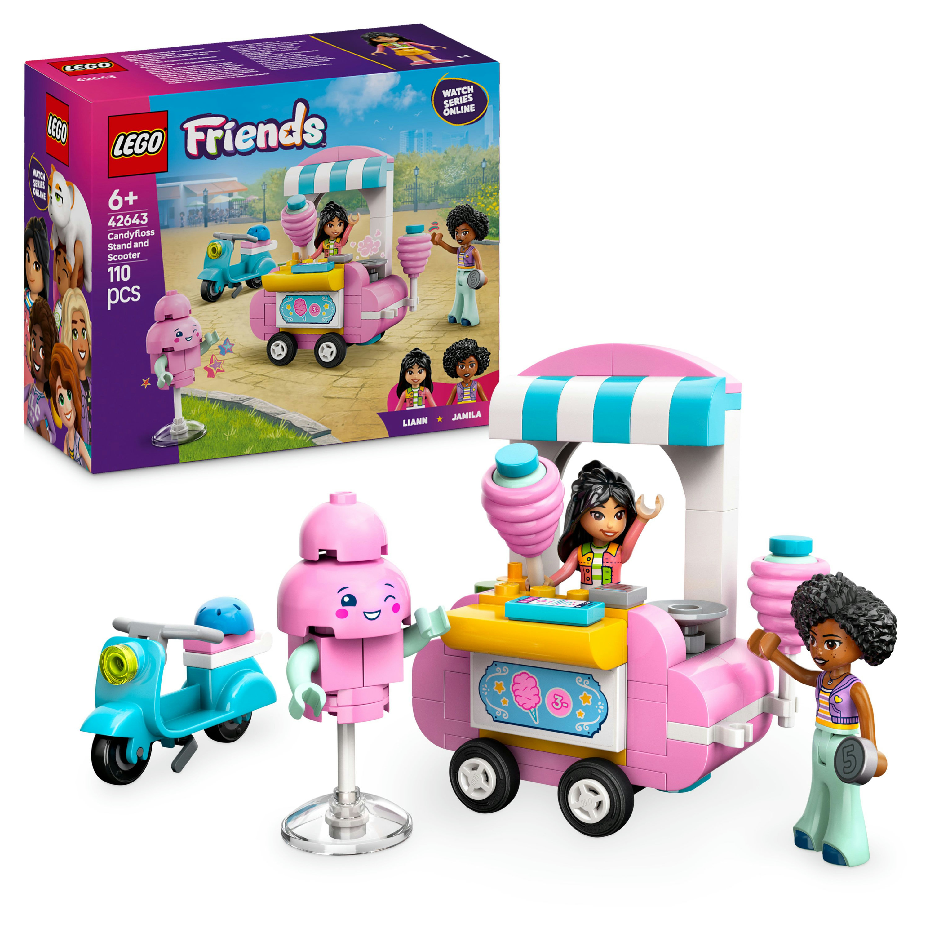 LEGO Friends Bancarella di zucchero filato e scooter