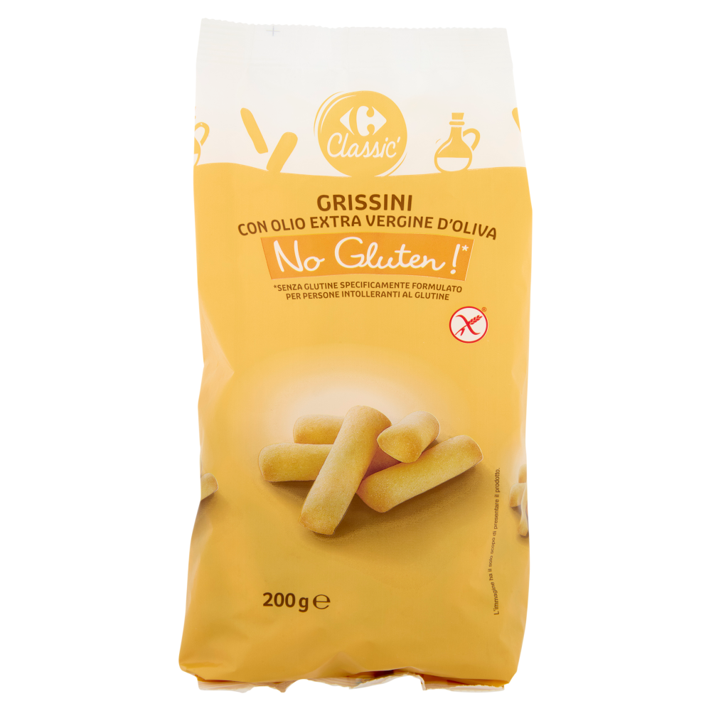Carrefour Classic Grissini con Olio Extra Vergine d'Oliva No Gluten!* 200 g