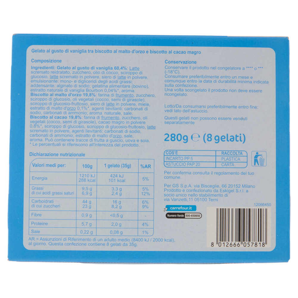 Carrefour Classic Biscotondi Vaniglia 8 x 35 g