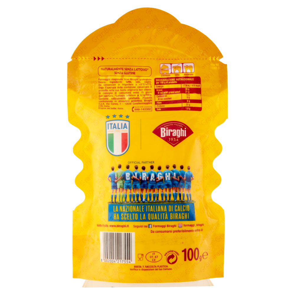 Biraghi Gran Biraghi Formaggio Stagionato Grattugiato Fresco 100 g