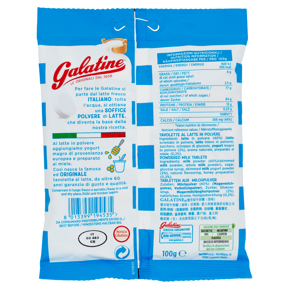 Galatine Tavolette al Latte 100 g