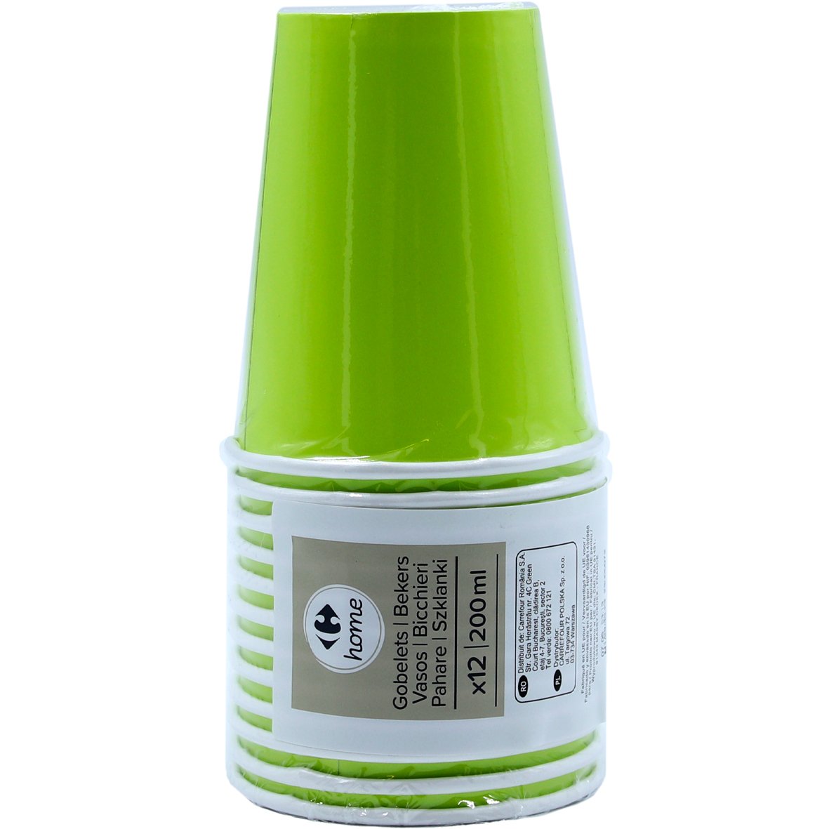 12 bicchieri verdi carta 20cl Carrefour