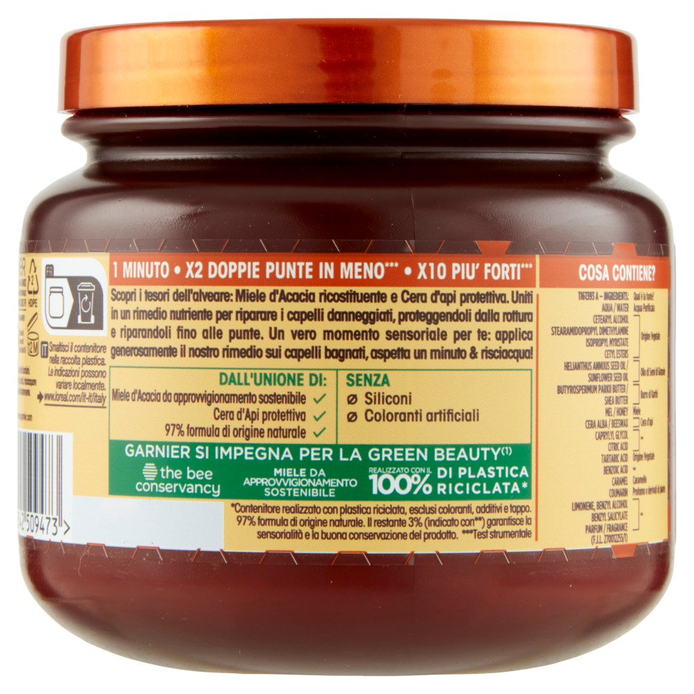 Garnier Ultra Dolce Hair Remedy Maschera per Capelli Ricostituente Tesori di Miele, 340 ml