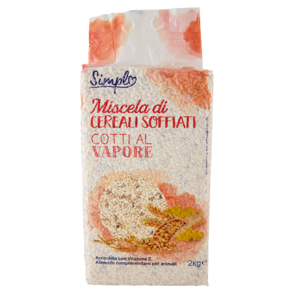 Simpl Mix di Cereali Soffiati Cotti per animali 2 kg