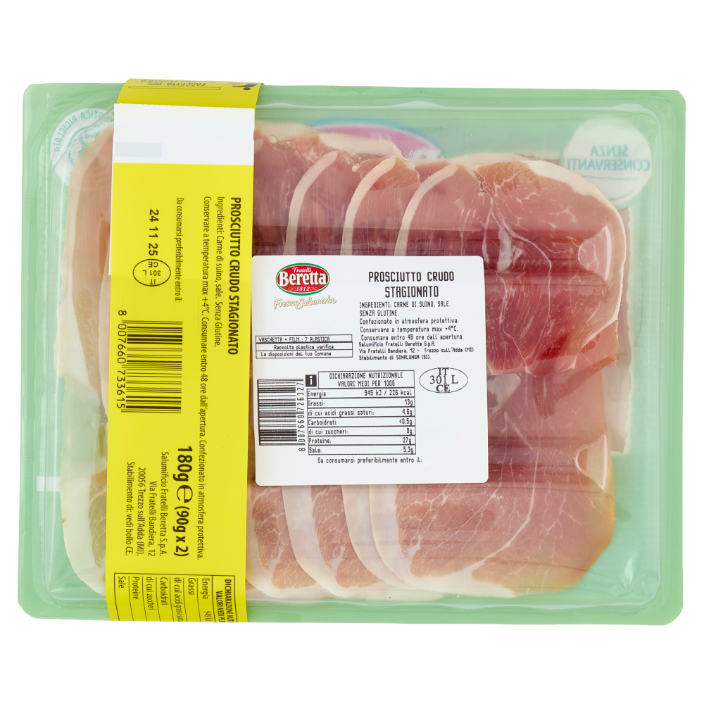 Fratelli Beretta Fresca Salumeria Prosciutto Crudo 2 x 90 g