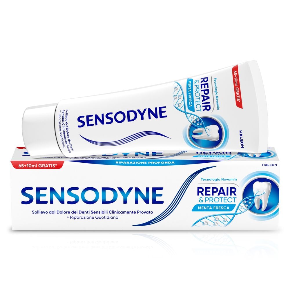 Sensodyne Repair and Protect, Dentifricio per Denti Sensibili, 65+10ml gratis*