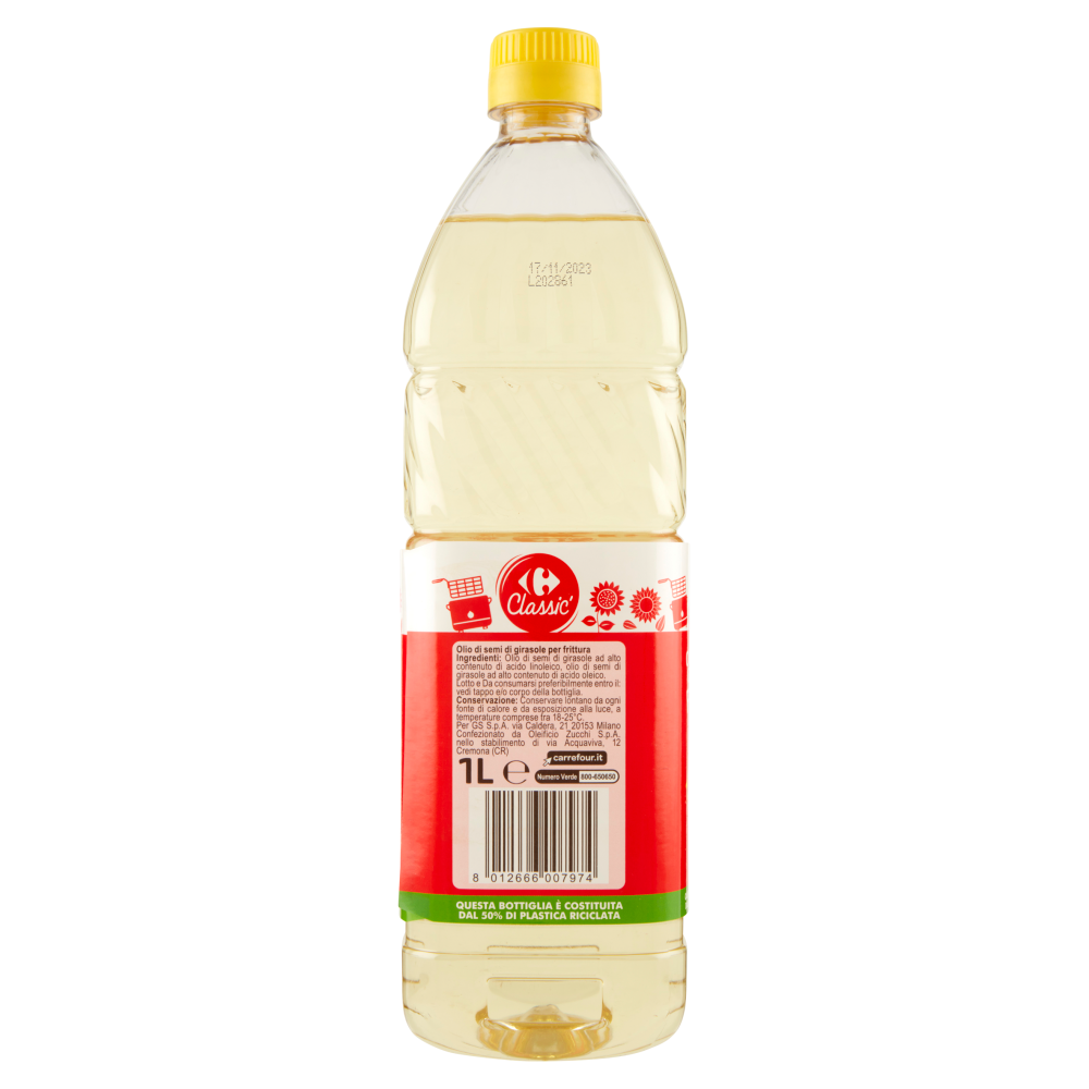 Carrefour Classic Olio di Semi di Girasole per Frittura 1 L