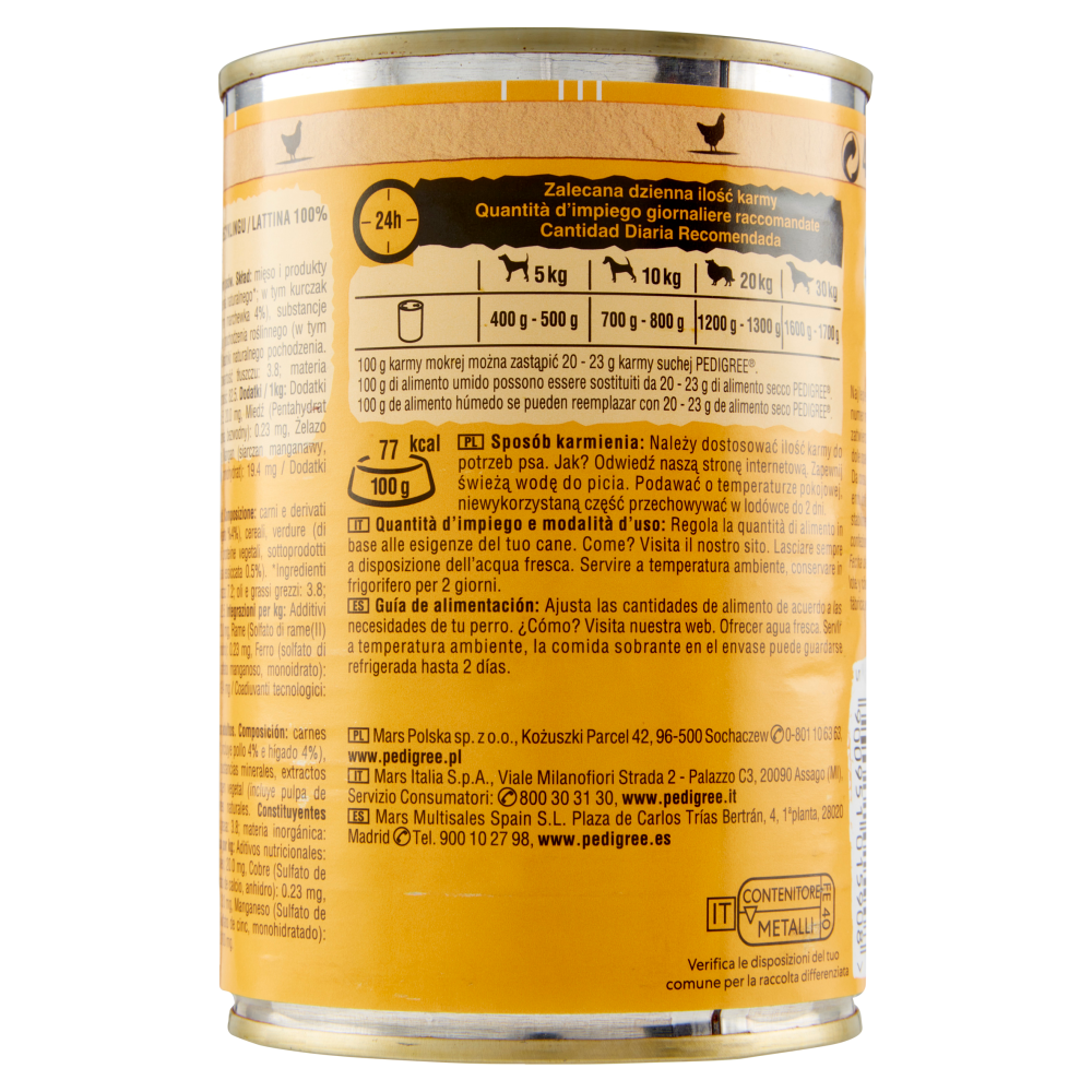 Pedigree Cibo Umido Cane con Pollo e Carote in Gelatina 400 g